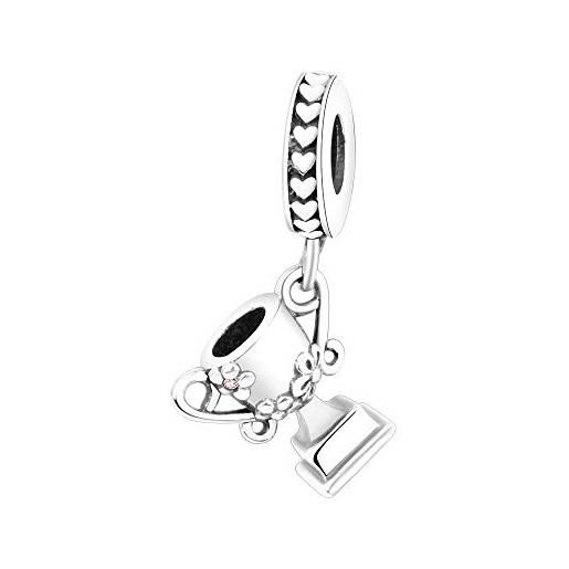 Ciondolo In Argento Sterling 925 Con Zirconi - Charm Per Bracciali E Collane Europee - Foto 14