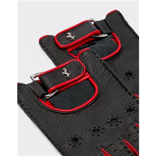 Ferrari guanti driver in pelle con cavallino rampante - guanti nero s