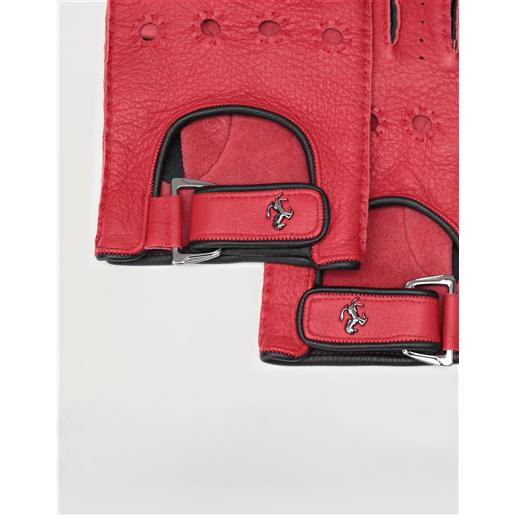 Ferrari guanti driver in pelle con cavallino rampante - guanti rosso corsa s