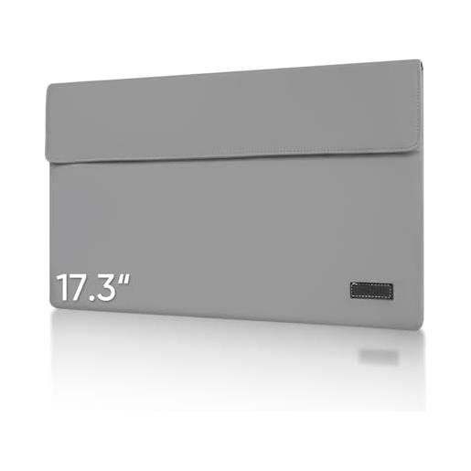 ARZOPA custodie pc 17.3 pollici portatile, borsa porta computer impermeabile per uomo donna, laptop tablet monitor custodia per macbook hp, dell, lenovo, asus notebook, 15,6/14/13, pieghevole, grigio