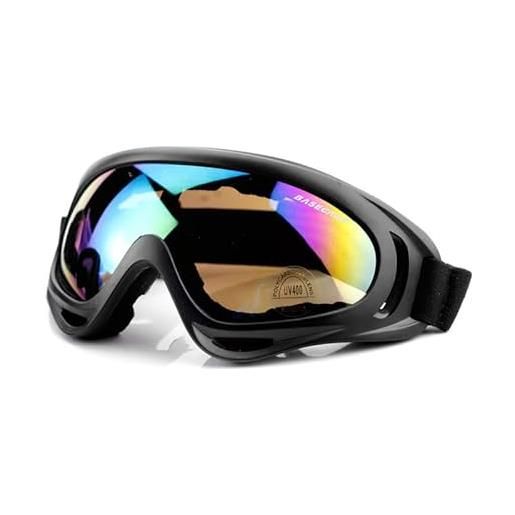 CHUANGOU occhiali da sci maschera da sci uomo donna che cavalca occhiali da sole outdoor skateboard occhiali antipolvere occhiali da motocross leggeri regolabili