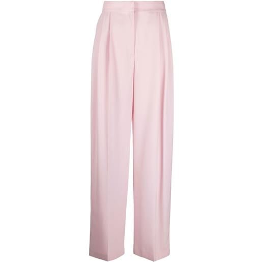 Alexander McQueen pantaloni a vita alta con pieghe - rosa