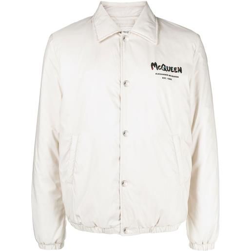 Alexander McQueen bomber con stampa - toni neutri