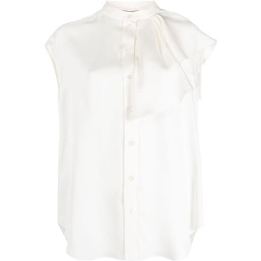 Alexander McQueen blusa smanicata con ruches - bianco
