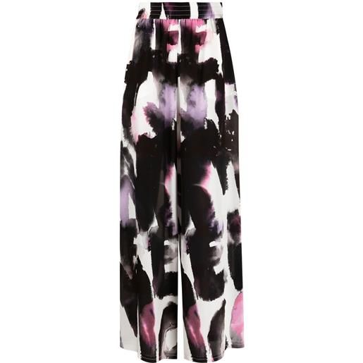 Alexander McQueen pantaloni dritti con stampa grafica - nero