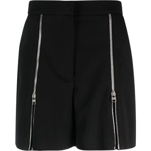Alexander McQueen shorts con zip - nero