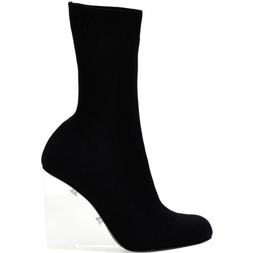 Alexander McQueen stivali con tacco 105mm - nero