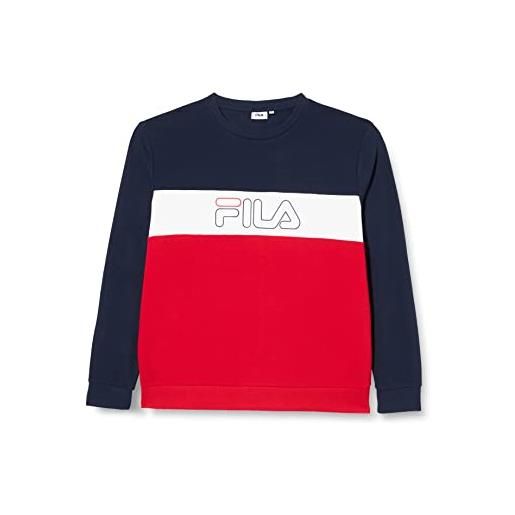 FILA stanton blocked logo maglia di tuta, black iris-true red-bright white, xs uomo
