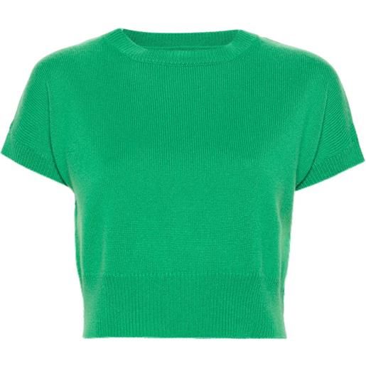 Teddy Cashmere top crop genova - verde