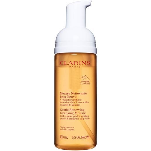 Clarins mousse detergente rinnovatrice 150 ml mousse detergente ultra schiumosa strucca delicatamente per un effetto pelle rigenerata