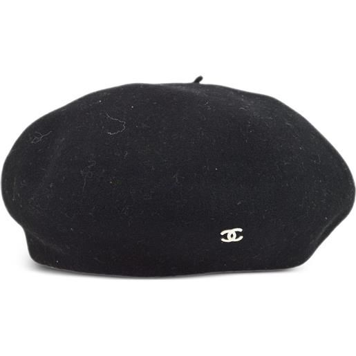 CHANEL Pre-Owned - basco cc pre-owned anni '90-2000 - donna - lana - taglia unica - nero