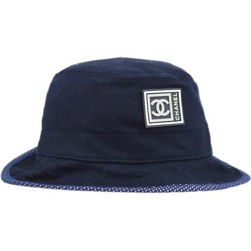 CHANEL Pre-Owned - cappello bucket sport line anni '90-2000 - donna - cotone - taglia unica - blu