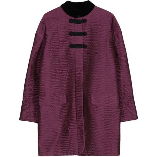 Christian Dior Pre-Owned - cappotto monopetto geometrico jacquard - donna - poliestere/acetato/poliuretano/cotone - taglia unica - rosa