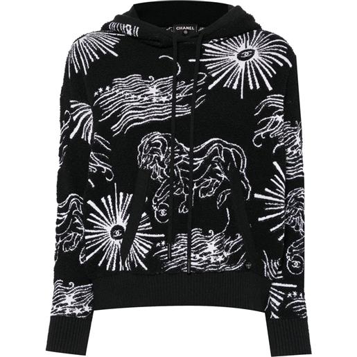 CHANEL Pre-Owned - felpa con ricamo - donna - cotone/poliammide - taglia unica - nero