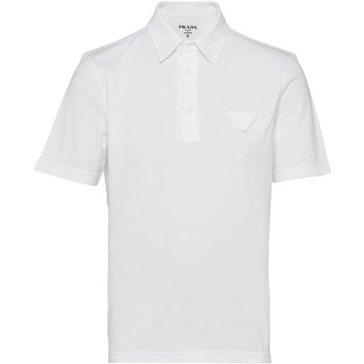 Prada polo con applicazione - bianco