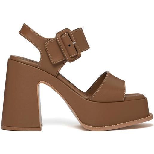 Stella McCartney sandali skyla con plateau 100mm - marrone
