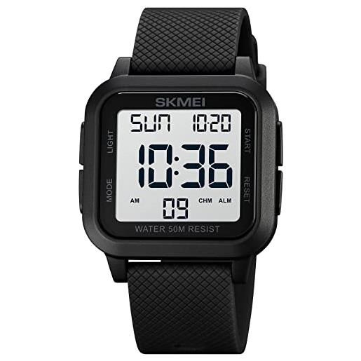 JewelryWe Orologio Da Uomo Quadrato In Acciaio Inox – Analogico Al Quarzo Con Data, Impermeabile, Regalo Con Confezione - 3