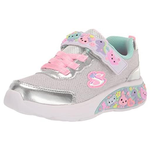 Skechers 303155n smlt, scarpe da ginnastica bambine e ragazze, multi trim sintetico argento, 21 eu