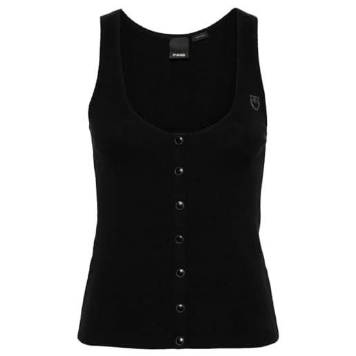 Pinko dogville canotta costina leggera canottiera da donna, e68_bruma grigio, s