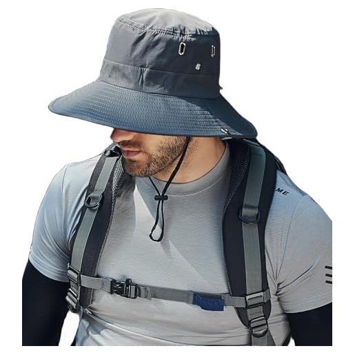 AIEOE cappello pescatore uomo cappello uomo pescatore estivo cappello uomo con tesa larga estivo cappello protezione uv blu