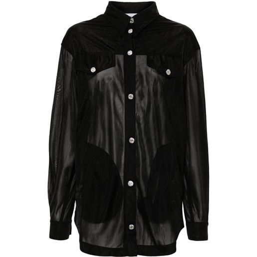 MOSCHINO JEANS camicia semi trasparente - nero