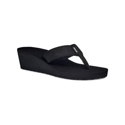 Teva voya wedge, sandali con zeppa donna, tracce di vernice in bianco e nero, 41 eu
