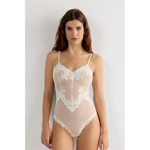 Intimissimi body in tulle e pizzo pretty flowers avorio