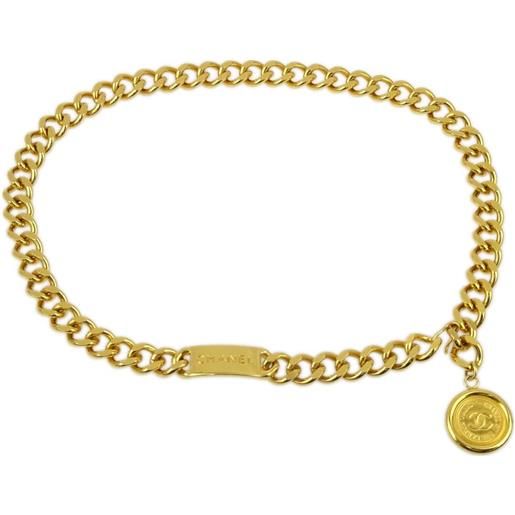 CHANEL Pre-Owned - cintura a catena con ciondolo anni '90-2000 - donna - placcatura in oro - taglia unica
