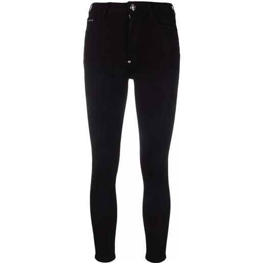 Philipp Plein jeans skinny con applicazione logo - nero
