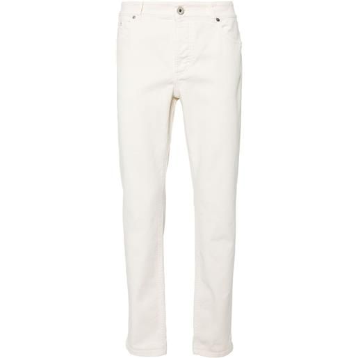 Brunello Cucinelli jeans slim a vita media - bianco
