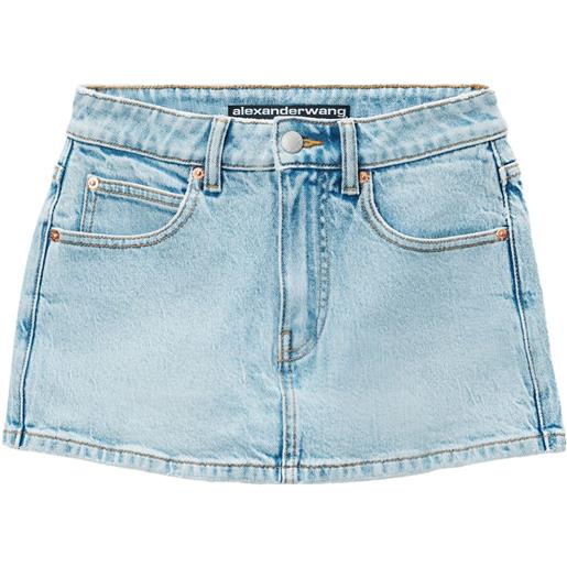 Alexander Wang gonna a pantaloni denim con vita media - blu