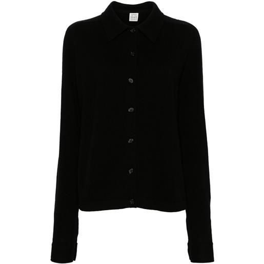 TOTEME cardigan con colletto a camicia - nero
