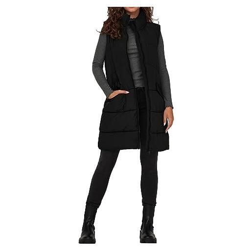 ONLY onlmatilde-gilet lungo otw noos, nero, l donna