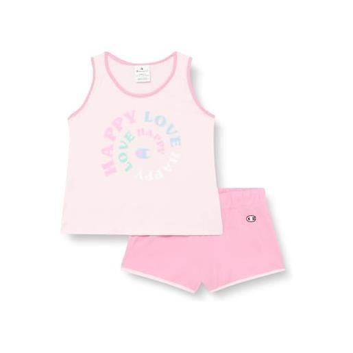 Champion legacy icons g - graphic top & shorts completo, rosa confetto/rosa ciclamino, 11-12 anni bambine e ragazze ss24