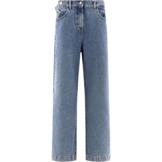 The Attico jeans dritti con ricamo - blu