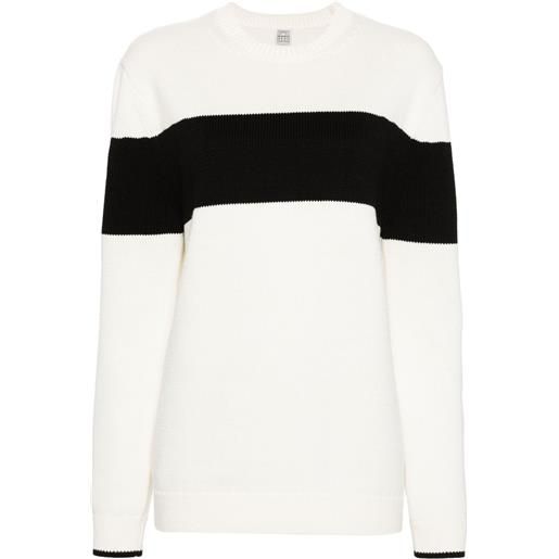 TOTEME maglione girocollo a righe - toni neutri