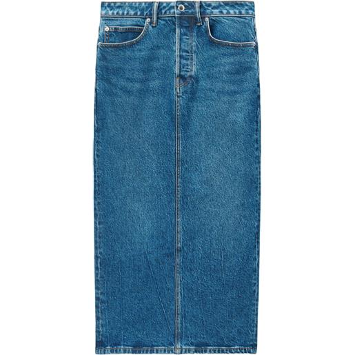 Alexander Wang gonna midi denim a vita bassa - blu