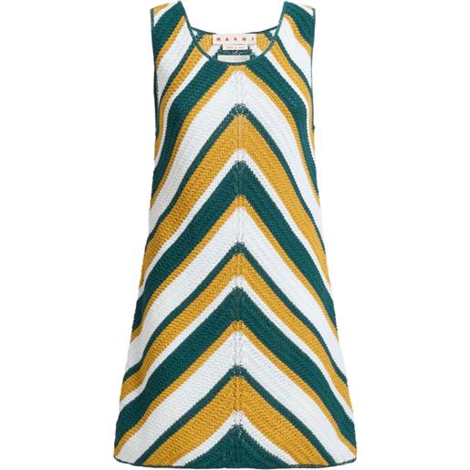 Marni abito corto a righe - verde
