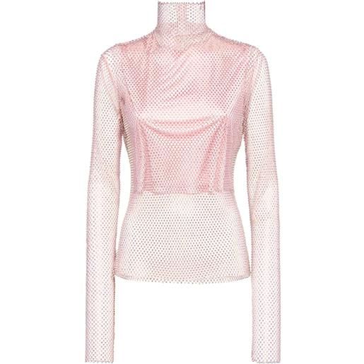 SPORTMAX top valdai in mesh con cristalli