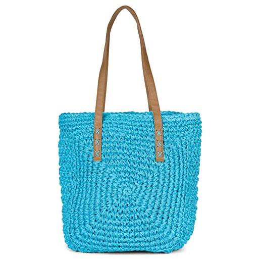 Borsa da donna in paglia intrecciata Borsa a tracolla da mare