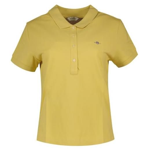 GANT slim sheild cap sleeve pique polo, giallo scuro, xl donna