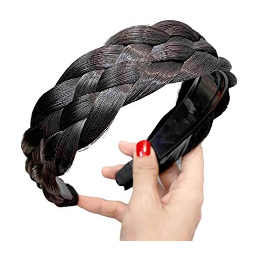 Generic boemia treccia parrucca torsione fascia larga addensare a spina di pesce treccia fascia per capelli cerchio per capelli per le donne denti accesso per capelli con j3n6