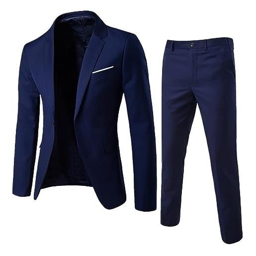 Abito Uomo 2 Pezzi Slim Fit - Giacca E Pantaloni Business | Per Cerimonie E Ufficio - Foto 2