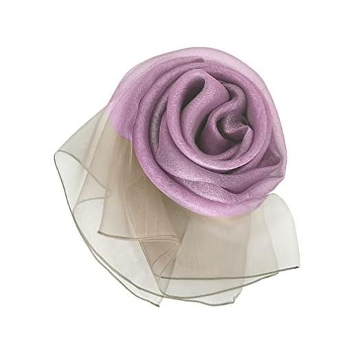 JOPHY & CO. scialle di seta misto a glitter metallico leggero sciarpa elegante design a doppio strato per la cerimonia di nozze celebrazione sposa cod. 1800 (831 lurex, rosa)