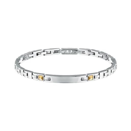 Morellato bracciale uomo in acciaio, oro giallo 18 carati, collezione gold - satm28