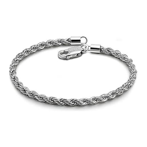 Bracciali Bracciale a tappeto da Donna in Oro 18 Carati Modello: Corda laser filo 40 Misura: 3 file Finitura: Lucida 4,6g