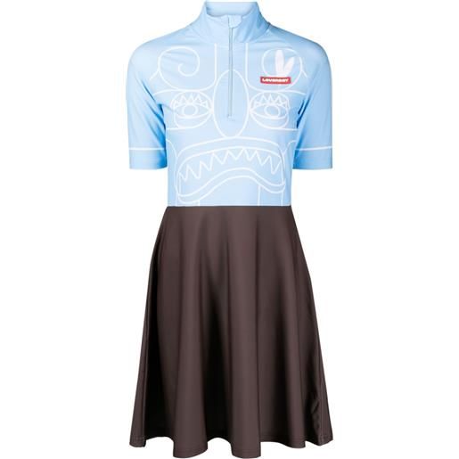 Charles Jeffrey Loverboy abito corto svasato con stampa - blu