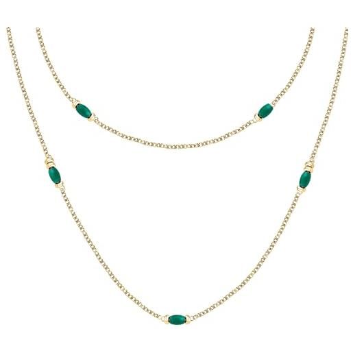 Morellato collana donna in acciaio, lunga 90 cm, perle, collezione colori summer