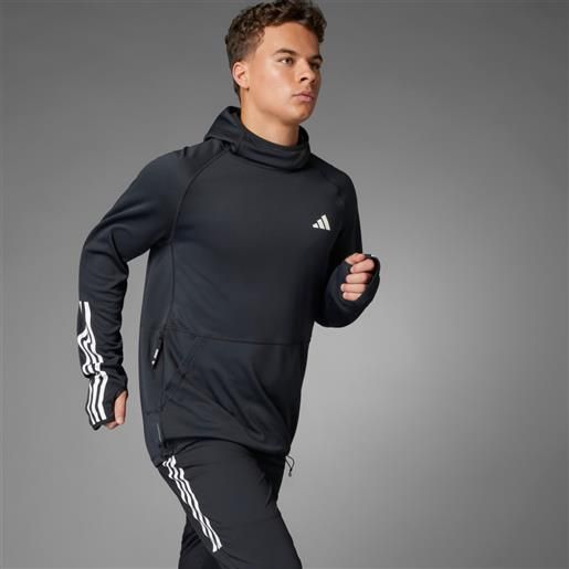 Adidas felpa con cappuccio own the run 3-stripes