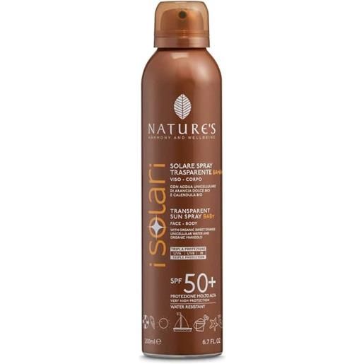 Natures solare spray trasparente bambini spf 50+ 200 ml nature's